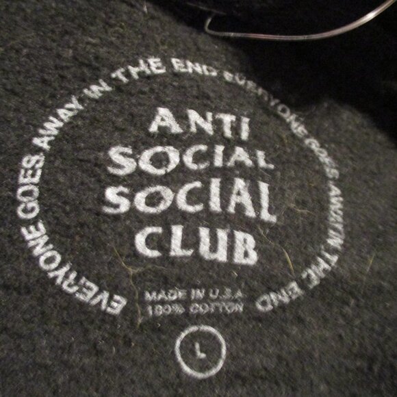 Anti Social Social Club Men Large Black Red Green Yellow Graphic Pullover Hoodie - Picture 11 of 11